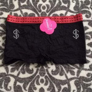 Women’s Panties Seamless Black Boy-Shorts One Size